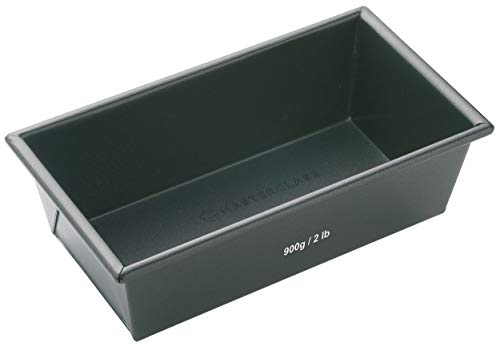 KitchenCraft Molde Rectangular Pan, Acero, Negro, 21 x 11 cm