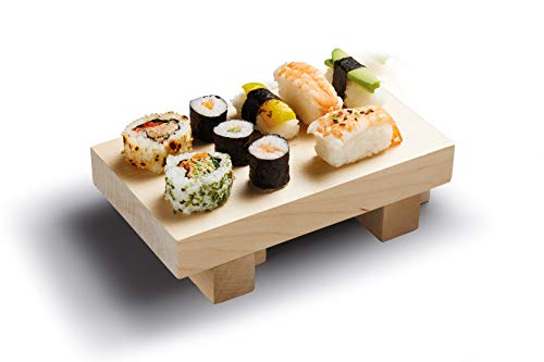 KitchenCraft World of Flavours - Tabla de servir de sushi japonesa, madera de abedul, 21 x 12 x 6 cm