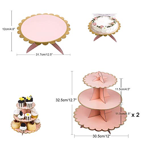 Kitchnexus - Soporte para Cupcakes Cartón 3 Nivel Postre Cupcake árbol Pantalla Soporte para Decoraciones