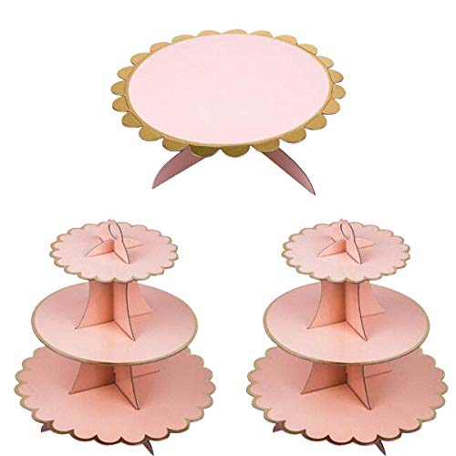 Kitchnexus - Soporte para Cupcakes Cartón 3 Nivel Postre Cupcake árbol Pantalla Soporte para Decoraciones