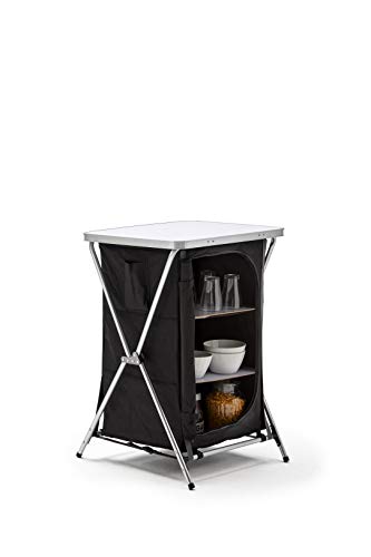 KitGarden - Armario Camping Plegable, 60x52x88 cm, Negro, Cabinet Camping