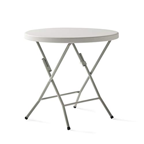 KitGarden - Mesa Plegable Multifuncional, Ø80x74cm, Blanco, Folding R80