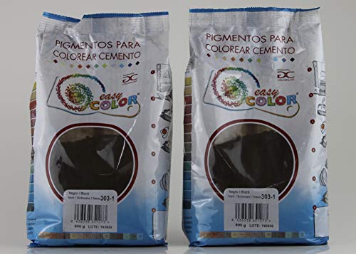 KITS dos bolsas de 800 g. Easy Color pigmento Negro 303. Pigmento para cemento, mortero y hormigón (Negro)