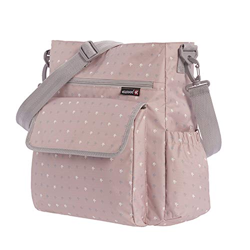 Kiwisac City Kiwi Rose Bolso para Carro de Bebé Universal con Diseño Original y Elegante en Color Rosa Bolso Organizador, Bandolera Ajustable y Cintas de Sujeción 36x12x34 cm