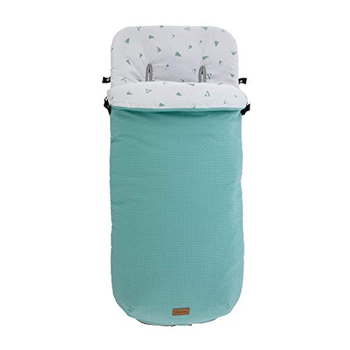 Kiwisac Saco de Entretiempo Universal "Sweet Mint" para Carro de Bebé con Cremallera Lateral Saco Silla de Paseo Color Menta 94x45 cm