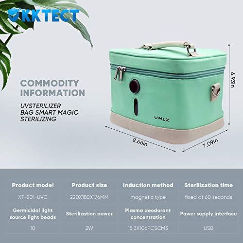 KKTECT Bolsa de esterilizador UV Bolsa de desinfección UV LED portátil Esterilizador de Ropa portátil para el hogar para joyería Gabinete Caja Ropa Interior Cepillo de Dientes Belleza Herramientas