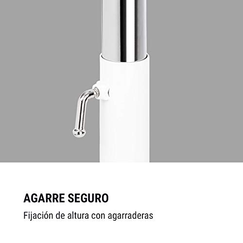 Klarfit Bar Lerina - Barra de Ballet móvil, Largo 110 cm, Altura Regulable 70-113 cm, Agarraderas de Bloqueo, Tubo de Acero con Recubrimiento en Polvo, Pies de Apoyo, Antideslizante, Blanco