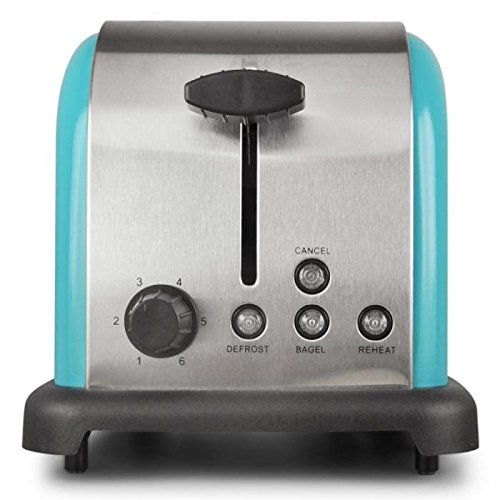 Klarstein 10005178 - Tostador de 2 ranuras (acero, 1000 W), color azul