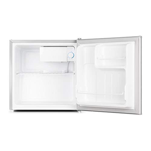 Klarstein 50L1-SG Mini nevera para bebidas - Minibar, Con Mini congelador, A +, 40 L, 47 x 49,5 x 44,4 cm, Silenciosa, 1 Balda, Plata