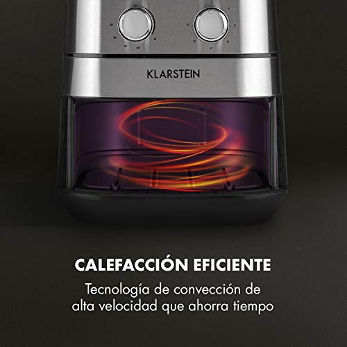 Klarstein AeroVital freidora de aire caliente - Freidora, 1700 W, 5,4 litros de volumen, Regulación de temperatura, Programable, Fríe sin grasa y ahorra tiempo, Acero inoxidable, Plateado