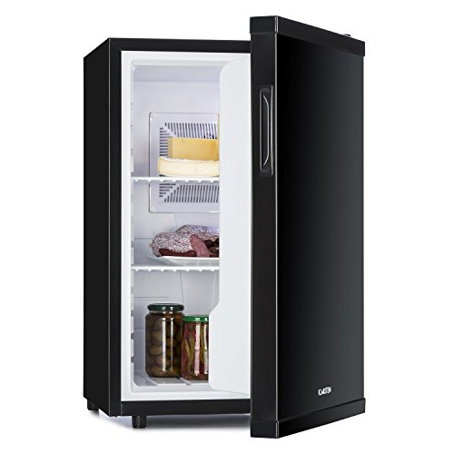 Klarstein Beerbauch - Minibar, Mini nevera, Nevera para bebidas, Clase A, Capacidad 64 Litros, aprox. 46 x 74 x 54,5 cm (An x Al x Pr), Muy silenciosa, Regulable a 5 temperaturas, Negro