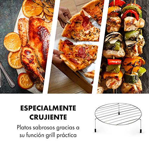 Klarstein CombiWave microondas - 1000 W, 43 l de capacidad, función parrilla, 11 niveles de potencia, pantalla LED, reloj digital de cocina, descongela, 8 programas, plato giratorio, acero inoxidable