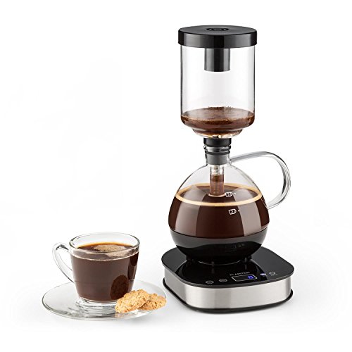 KLARSTEIN Drop Siphon Coffee Maker Cafetera de vacío - Pantalla LCD, Base 360°, Vaso térmico, Café gourmet, claro y con cuerpo, Modo manual y automático