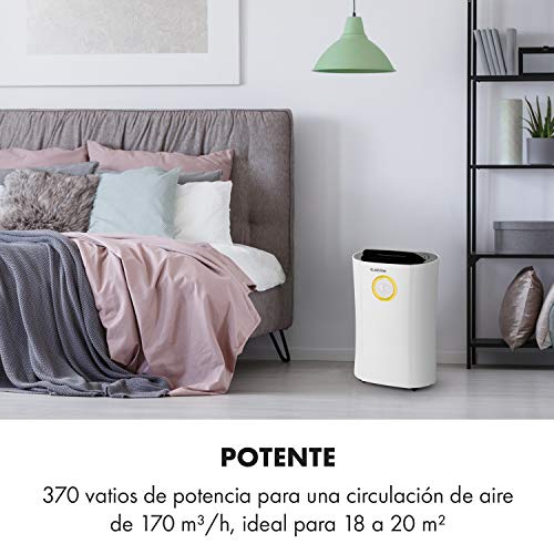 KLARSTEIN DryFy Pro Connect deshumidificador - deshumidificador de compresión, purificador de Aire Integrado con Filtro, ionizador y función UV, Interfaz WiFi, Potencia 370W, Negro