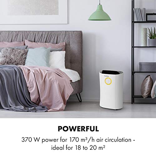 KLARSTEIN DryFy Pro Connect deshumidificador - Deshumidificador por compresión, purificador de Aire Integrado con Filtro, ionizador y función UV, Interfaz WiFi, Potencia 370 W, Blanco