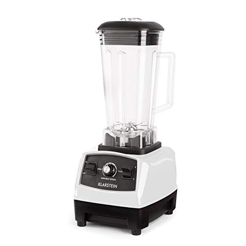 Klarstein Herakles 2G Batidora BPA-free - Mezcladora, Picadora, Licuadora, Smoothies sopas cremas, 1200 W, 28000 rpm, 2L, 6 cuchillas, Blanco