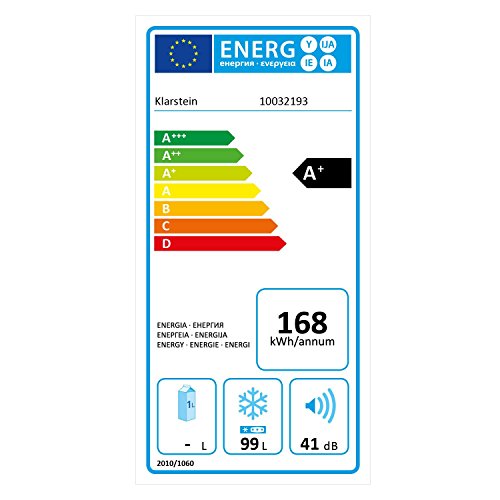 Klarstein Iceblokk - Congelador, Temperatura entre -26° y -15° C, Cesta extraíble para alimentos pequeños, Válvula de purgado, Ruedas, Potencia 75 kWh/a, ECC A+, Capacidad de 100 litros, Negro