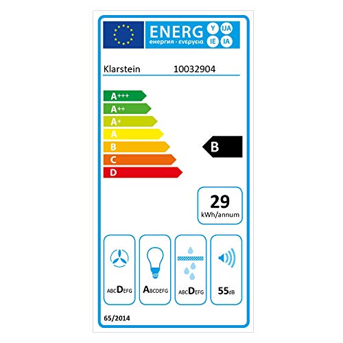 Klarstein Klarstein Athena Campana extractora - Extractor de humos, 60 cm, 350 m³/h, 65 W, Filtro de grasa de aluminio, Panel de botones, Solo 64 dB, Acero inoxidable, LED, Plateado