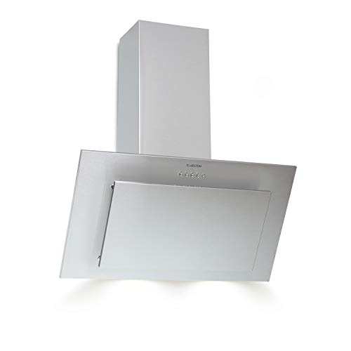 Klarstein Klarstein Athena Campana extractora - Extractor de humos, 60 cm, 350 m³/h, 65 W, Filtro de grasa de aluminio, Panel de botones, Solo 64 dB, Acero inoxidable, LED, Plateado