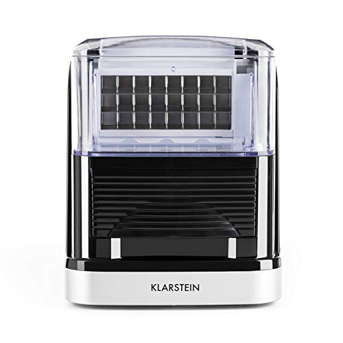 Klarstein Kristall New Edition - Máquina de cubitos de hielo, Depósito de 2,5 L, Refrigerante R600a, 15kg / día, 2 tamaños cubitos, Cubitera 600g, Indicador estado agua/hielo, Sistema cíclico, Gris