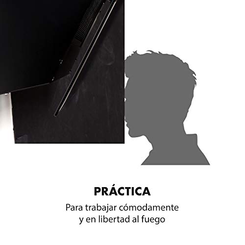 Klarstein Laurel 60 Black Edition - Extractor de humos, Campana extractora de pared, 3 niveles de extracción, 350 m³/h, 64 dB, 60 cm, Pantalla táctil LED, Filtro de grasa de aluminio, Negro