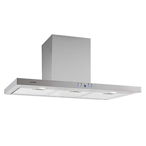 Klarstein Limelight – Extractor de humos, 90 cm, extractor de pared, eficiencia energética de clase A++, extracción, 600 m³/h, 3 niveles de velocidad, iluminación LED, plateado