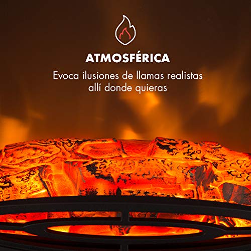 Klarstein Meran Chimenea eléctrica con Efecto llameante, Chimenea electrónica, CREA Ambiente romántico, 950 o 1850 W de Potencia, Termostato, InstaFire sin Humos, No se recalienta, Negro