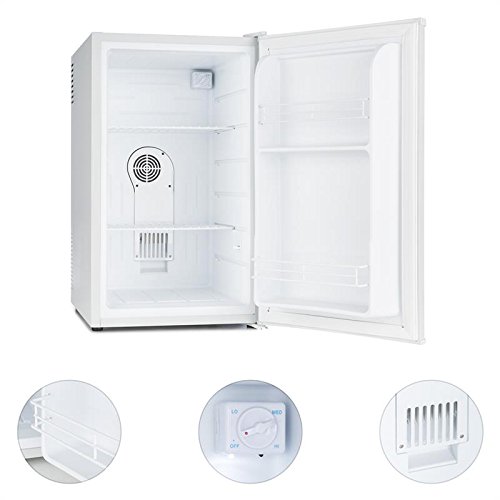 KLARSTEIN MKS-6 Nevera minibar - Frigorífico Clase A, Capacidad 66L, 3 Niveles de Temperatura 5-15°C, Silencioso 33dB, 83W, Iluminación Interior, Estanterías, Compartimentos Laterales, Blanco