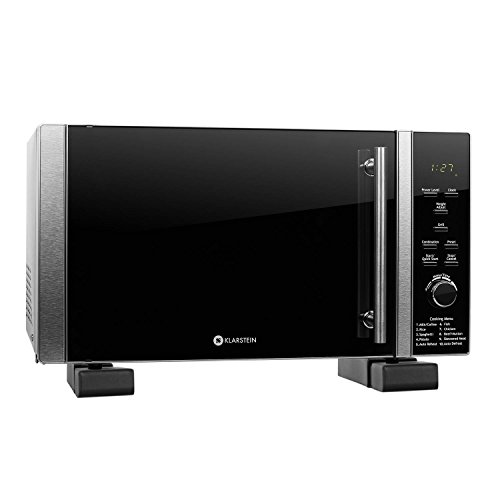 Klarstein Set Luminance Prime Microondas Convección con Grill con soportes (potencia máxima de 900W, capacidad de 28 litros, programas autimáticos, caja acero inoxidable, función descongelado)