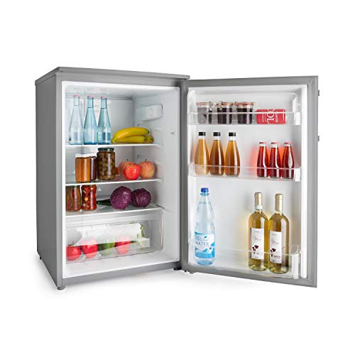 Klarstein Springfield Eco - A+++, 124L, Nevera, Refrigerador de bajo consumo sin congelador, Diseño en acero inoxidable, 85 cm, Instalación libre, Diseño en acero inoxidable, Acero inoxidable