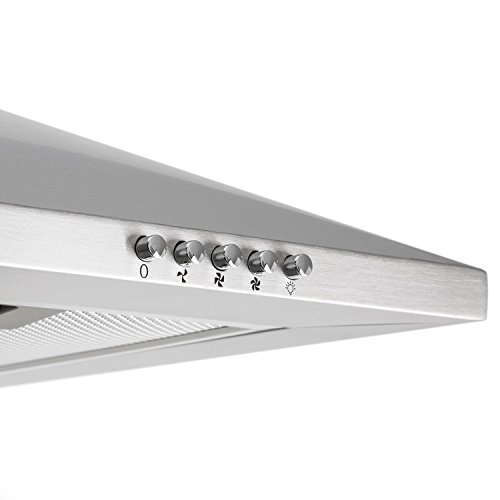 Klarstein TR90WS Campana extractora - Campana de pared, Aire de escape circulante, Iluminación, Ancho: 90 cm, 3 escalas, Capacidad: 340 m³/h, 3 filtros de grasa, Acero inoxidable, Plateado