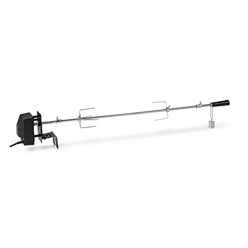 Klarstein Van Helsing Pincho Giratorio de Parrilla eléctrica - Accesorio para asador, Acero Inoxidable, Motor eléctrico de 4 W, 2 RPM, 91,5 cm con Mango, Plata