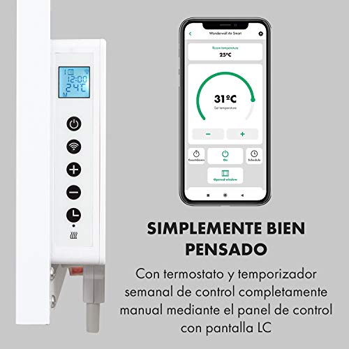 KLARSTEIN Wonderwall Air Art Smart – Calefactor infrarrojo, Panel Calefactor eléctrico, WiFi, Control por App, silencioso, para Colgar en la Pared, 60 x 60cm, 350W, 7 m², mármol I