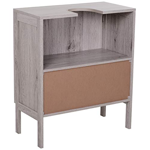 kleankin Mueble Bajo de Lavabo para Baño Compacto con 2 Puertas de Armario 60x30x70 cm