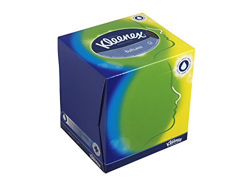 Kleenex 08825010 8825 Pañuelos de Papel, 12 Cajas Cúbicas de 56 Hojas, 3 Capas, Con Bálsamo Protector de Caléndula, Color: Blanco, Bálsamo