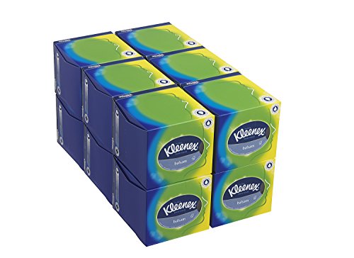 Kleenex 08825010 8825 Pañuelos de Papel, 12 Cajas Cúbicas de 56 Hojas, 3 Capas, Con Bálsamo Protector de Caléndula, Color: Blanco, Bálsamo