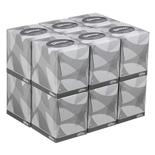 Kleenex 08834060 8834 Caja de Pañuelos Cúbicos, 12 Paquetes de 88 hojas, 2 Capas, Suaves y Resistentes, Sin Fragancia, Color: Blanco