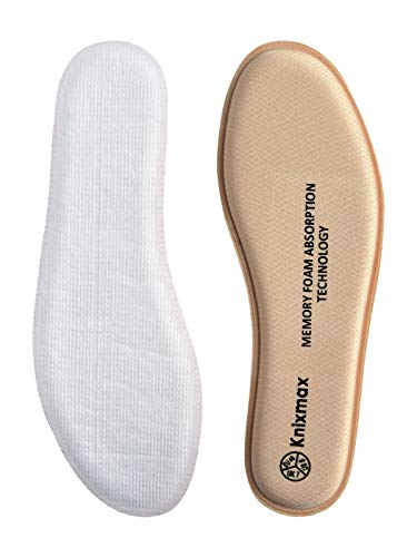 Knixmax Plantillas Memory Foam para Zapatos de Mujer y Hombre, Plantillas Confort Amortiguadoras Cómodas y Flexibles para Trabajo, Deportes, Caminar, Senderismo, EU40 (UK 7) Beige