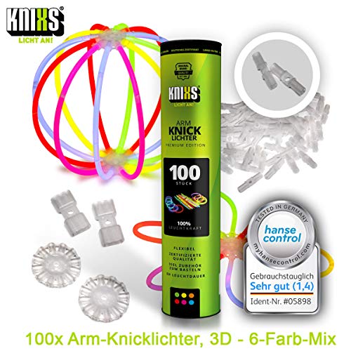 KNIXS - 100 mutila, desde 10 años profesional, alemana de Note: 1,6/Con 100 x 3 D-conector + 2 extra de conector, 6 colores SUPERMIX