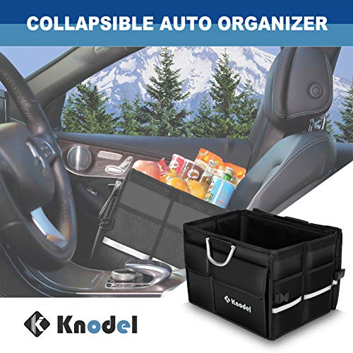 Knodel Organizador de Maletero de Coche Sturdy con Cubierta Plegable, contenedor de Almacenamiento Plegable, Caja de Almacenamiento portátil multipropósito y Portador, a Prueba de Agua (XL)