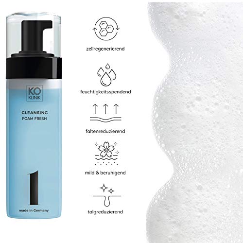 KÖ-KLINIK Cleansing Foam, calma, protege y estabiliza la piel, completamente vegano, 150 ml