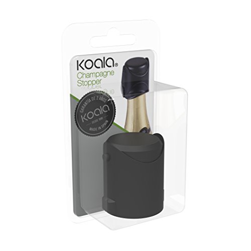 Koala Internatioal 6627Nn01 Tapón Hermético Para Champagne, Negro