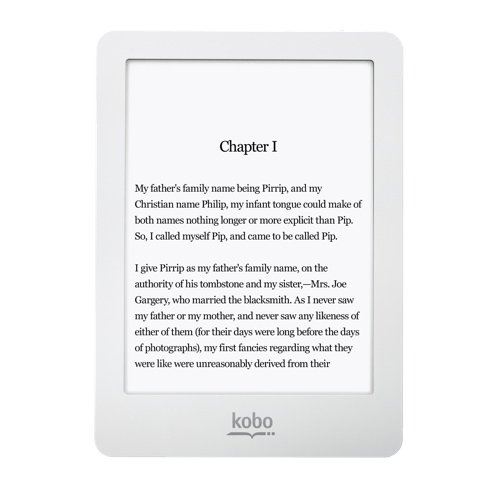 Kobo Glo - Lector de eBooks de 6" (Formatos de texto soportados: CBZ, ePub, HTML, PDF, RTF, bluetooth, pantalla táctil), blanco