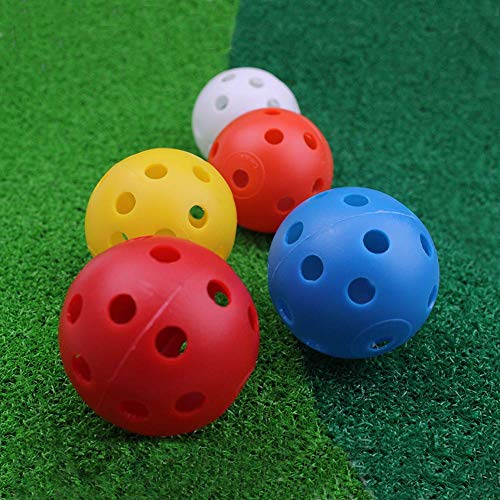 Kofull 40 mm 24 piezas pelotas de golf de distancia con agujero de flujo de aire de golf coloridas bolas de plástico perforadas para práctica de uso doméstico, mascotas bolas para diversión, Mezcla