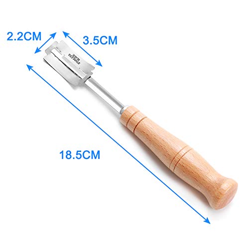 koiry Herramienta de Corte de Pan panaderos Herramienta de Corte de Carne Maquinilla de Afeitar Mango de Madera para Hornear