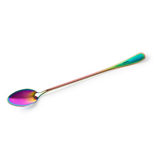 KOKER té helado cuchara de mango largo, cóctel Stir cucharas, cucharillas de café de acero inoxidable, juego de 4