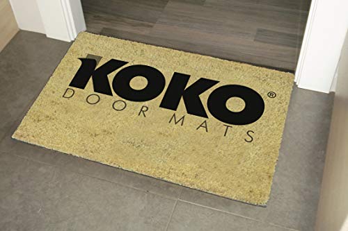 koko doormats Felpudo con Diseño Reglas de la Casa, PVC, Coco, 60 x 40 cm