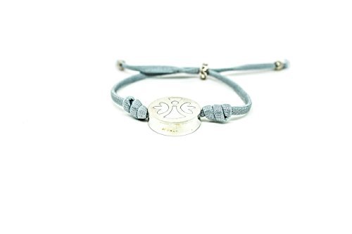 Kokomorocco Pulsera ángel de la Guarda Plata esmaltado Color Blanco, cordón elástico Azul grisáceo, Regalo Ideal comunión, Regalos Originales Mujer o niña, Tarjeta, Caja y Bolsa de Regalo Incluido