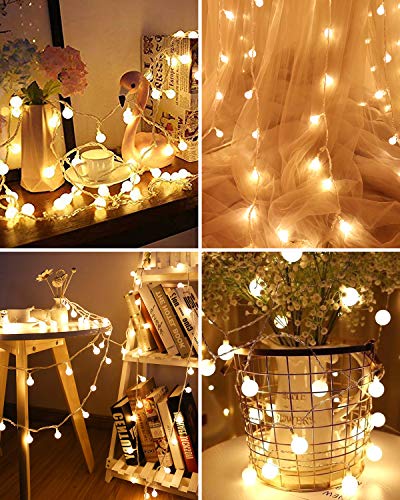 Kolpop Guirnalda Luces Led, 8M 80 LED Guirnaldas 8 Modos Led Luces, Luces Led Decorativas Guirnalda Led Pilas Decoracion Pilas para Exterior, Interior, Jardines, Casas, Boda, Fiesta de Navidad