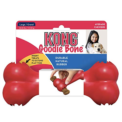 KONG - Goodie Bone - Hueso dispensador de golosinas en Caucho Resistente - para Perros Grandes